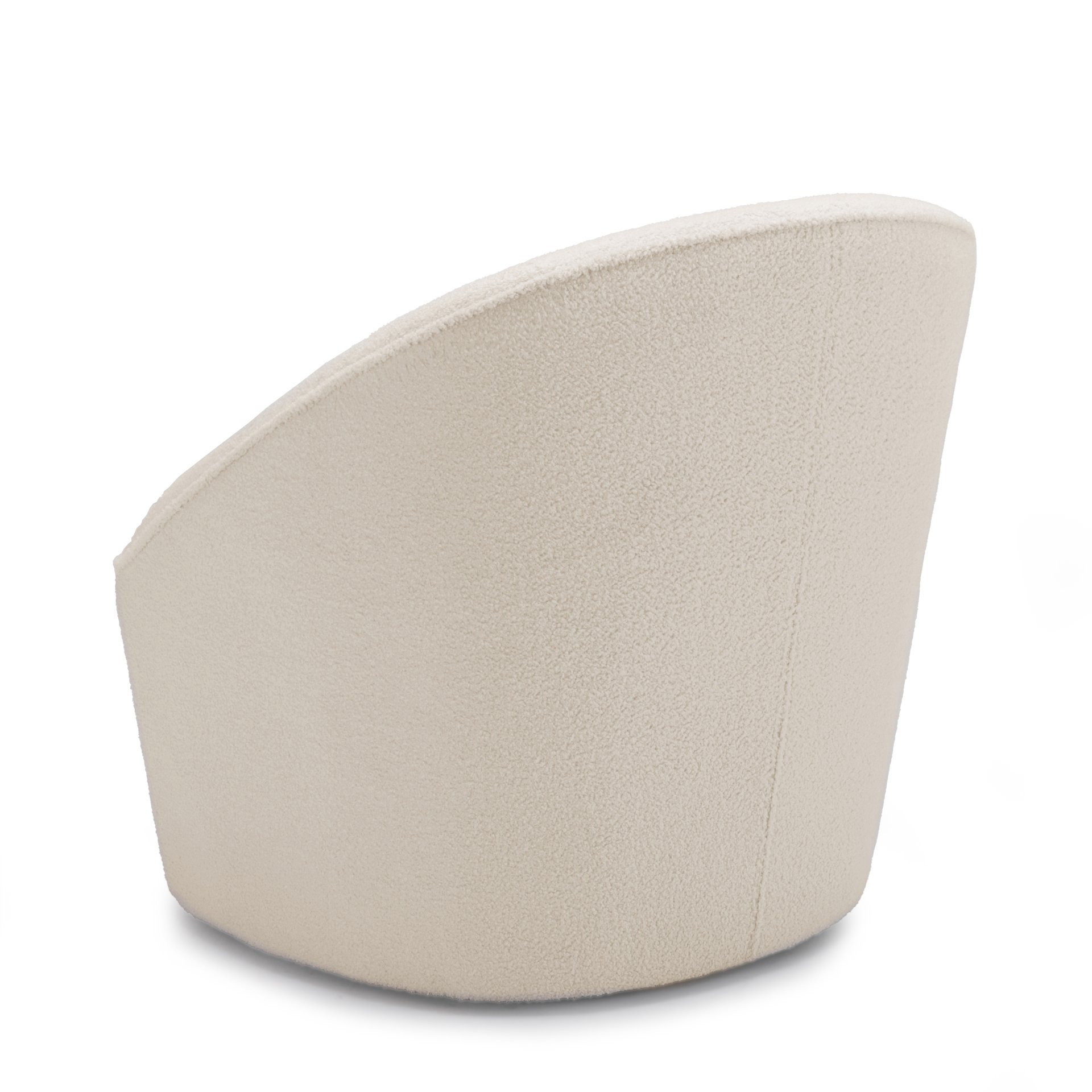 Anson - Swivel Chair With Soft Rounded Back - Off White - Image 8
