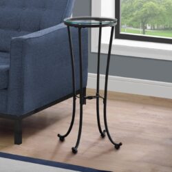 Accent Side Table, Plant Stand, Round, Contemporary & Modern - Black