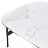 Modern Rectangular Rock Plate Coffee Table Open Space Design Golden Metal Frame Minimalist Living Room Center Table For Lounge Office - Black White - Image 6