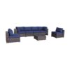 7 Piece Modular Outdoor Conversation Set With Cushions - Brown - Image 5