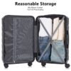 Set 3 Pieces 20" / 24" / 28" Abs Spinner Wheel Luggage, Matching Color, With Combination Lock - Black - Image 5