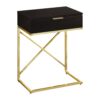 Accent Side Table, Storage Drawer, Contemporary & Modern - Espresso - Image 8