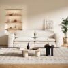 King Size Sleeper Sofa Bed, Pull Out Sofa Bed, 3 In 1 Convertible Sleeper Sofa, 3 Seat Couch With 2 Lumbar Pillows For Living Room - Beige - Image 6