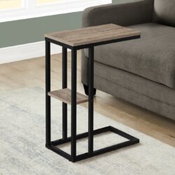 Accent Table, C - Shaped, Contemporary - Taupe