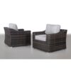 Modern Patio Chair With Cushions (Set of 2) - Brown - Image 6