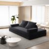 Multifunctional Convertible Sofa Bed With 2 Tumbler Backrests And 2 Pillows, Diy Modern Upholstered Couch - Dark Gray - Image 10