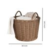 Round Cone Woven Resin Wicker Basket With Handles For Versatile Storage - Walnut Brown - Image 3