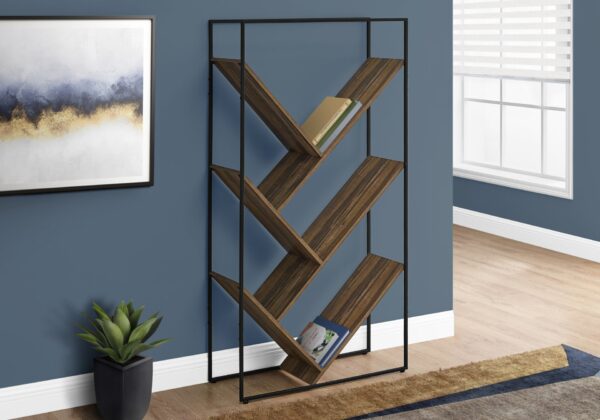 Bookshelf, Bookcase, Etagere, 3 Tier, Office, Contemporary & Modern - Brown
