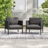 Dawson - Outdoor Patio 2 Pieces Aluminum Club Chair - Black - Image 2