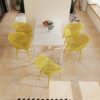 2 Piece Durable Single Chair With Mesh Hollow Out Design -Yellowish Brown - Image 8