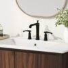36" Modern Bathroom Vanity With Rectangle Ceramic Sink, Bathroom Cabinet And 45 Degrees Free Handle Design Soft Closing Doors, 1 Open Shelf At The Bottom - Dark Brown - Image 13