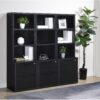 Multifunctional Bookcase With 3 Open Shelves And Secure Locking Mechanism - Black - Image 12