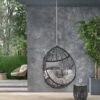 Teardrop Hanging Chair With 8Ft Chain - Gray / Black - Image 6