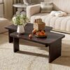 Modern Minimalist Coffee Table Set, Rectangle Coffee Table With Splicing Design, Multifunctional Combination Table For Living Room - Espresso - Image 4