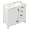 30" Bathroom Vanity With Sink Set, Storage Cabinet, Soft Close Drawers & Removable Tray - White - Image 14