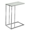 C-Shaped Accent Table Tempered Glass For Living Room - Chrome - Image 9