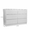 Modern 6 Drawer Dresser With Spacious Countertop And Concealed Handles, Storage Cabinet For Bedroom And Living Room - White - Image 3