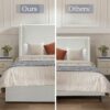 Carmen - King Upholstered Wingback Bed Frame With High Headboard - Ivory - Image 8