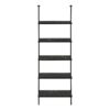 Bookshelf, Bookcase, Etagere, Ladder, 5 Tier, For Office, Marble Look Contemporary & Modern - Black - Image 4