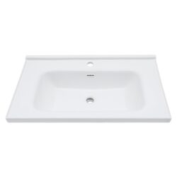 Rectangular Vanity Top With Overflow For Bathroom 32" X 20" - White