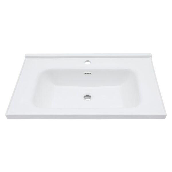 Rectangular Vanity Top With Overflow For Bathroom 32" X 20" - White