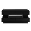 Lift Top Coffee Table With 2 Drawers, Multi Functional Lift Top Coffee Table With High Gloss Finish For Living Room - Black - Image 12