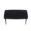 63" Artificial Stone Black Curved Black Metal Leg Dining Table, 6 People - Black - Image 5