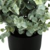11" Tall, Artificial Plant, Eucalyptus Grass, Indoor, Faux, Fake, Table, Greenery, Potted, Decorative (Set of 2) - Green / Black - Image 3