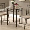 Dining Table Set Small Round 3 Pieces Set - Espresso - Image 3