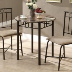 Dining Table Set Small Round 3 Pieces Set - Espresso