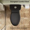 1 Piece Toilet With Tornado Flush, Soft Closing Seat, 12" Siphonic S Trap - Matte Black - Image 7