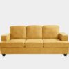 Modern Sofa, Comfortable 3 Seater Couch With Deep Seating, Loose Back Cushions, Wide Arms - Mustard Yellow - Image 10