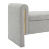 Modern Teddy Bed End Bench With Arms And Storage, Upholstered Large Foot Rest Stool, Comfy Window Vanity Bench For Living Room, Dorm, Coffee Table, Teddy - Gray - Image 10