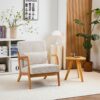 Accent Chair & Pillow Upholstered Arm Chair - Beige - Image 2