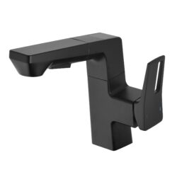 Smart LED Bathroom Faucet With Temperature Digital Display And Pull Down Sprayer - Matte Black
