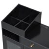 Modern Makeup Vanity Desk With Drawers Cabinet & Charging Port Engineered Wood Space Saving Design For Small Places - Black - Image 10
