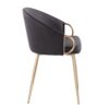 Claire - Contemporary / Glam Chair (Set of 2) - Gold / Black - Image 3