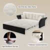 Queen Pull Out Sofa Bed, 3 In 1 Convertible Sleeper Tufted Sofa With 2 Soft Pillows - Beige - Image 20
