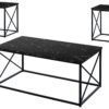 Table Set, Coffee, End, Side, Accent, Living Room, Marble Look Laminate, Contemporary & Modern (Set of 3) - Black - Image 5