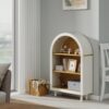 Arched Small Bookcase, Storage Cabinet, Bookshelf With 3 Shelves For Living Room - Oak / White - Image 5