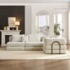 Oversized Upholstered Sectional Sofa Couch Set, Modular L Shaped Floor Sofa Set With 6 Pillows For Living Rooms - Light Gray - Image 11