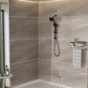 Multi Function Dual Shower Head Shower System With 4.7" Rain Showerhead & 7 Function Hand Shower - Matte Black - Image 8
