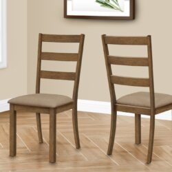 Dining Chair, Side, Upholstered For Dining Room, Transitional (Set of 2) - Beige
