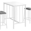 3 Pieces Dining Set, Counter Height, Rectangular, Small, Contemporary & Modern - White - Image 7