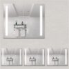 36" X 30" Medicine Cabinet With LED Vanity Mirror, Anti-Fog, Dimmable, Recessed Or Surface Mount, Aluminum 3000K~6000K Lighted Double Door Bathroom Cabinet With Touch Switch - Silver - Image 8
