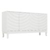 Elegant Sideboard With Sophisticated Wavy Pattern Doors And Arched Groove Design In A Stylish 4 Door Layout, Adjustable For Study, Entryway And Living Room - White - Image 9