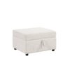 Chenille Sectional Sofa Convertible Pull Out Bed With Storage Ottoman & USB Ports - Beige - Image 21
