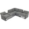 Power Recliner Corner Sofa Home Theater Reclining Sofa Sectional Couches With Storage Box, Cup Holders, USB Ports And Power Socket For Living Room - Dark Gray - Image 16