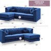 Pompano - Sofa Chaise - Navy Blue - Image 7