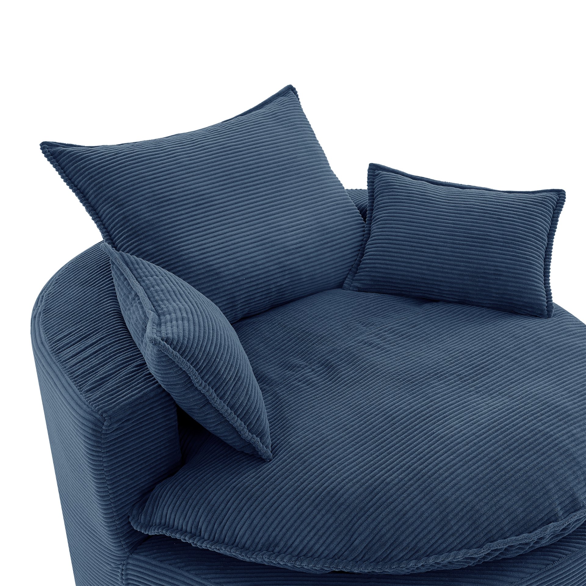 Modern 360° Swivel Sofa Chair With Dual Layer Cushion And Removable Pillows - Blue - Image 16